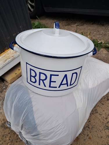 Round metal bread bin - bread,