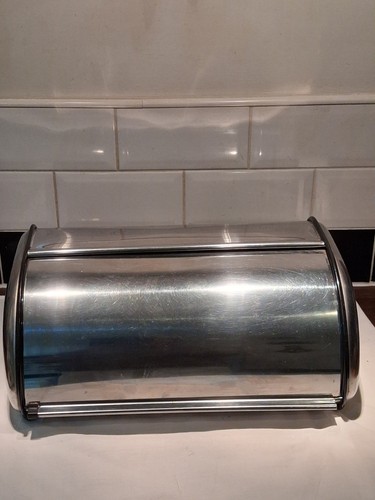 Metal bread bin with roll - metal,