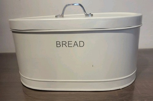 Oval cream colured bread bin - cream,