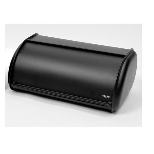 Black metal bread bin - metal,