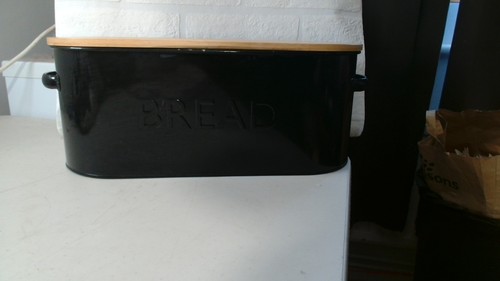 Bread bin steel black - bread,
