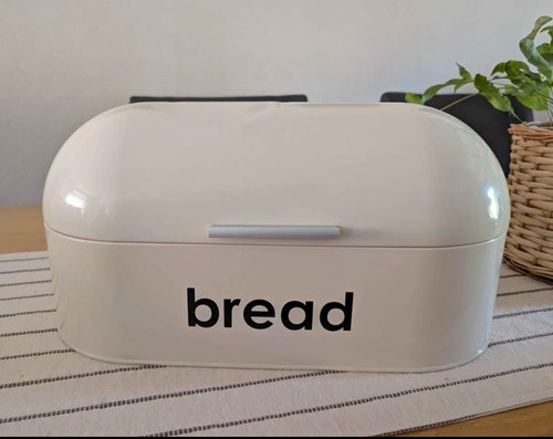 Metal bread bin with - metal,