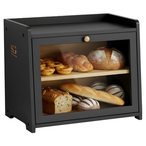Bamboo bread bin natural - sg,