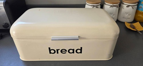 Cream bread bin - cream,